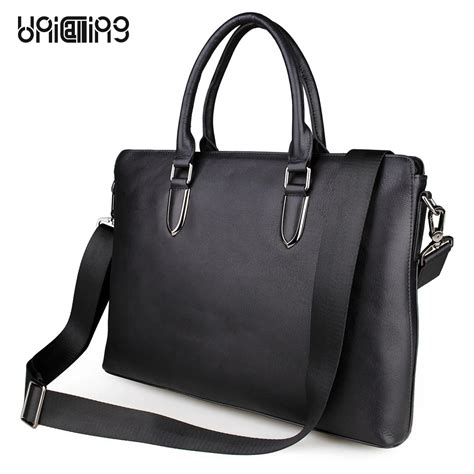 Laptop bag 15.6 inch brief fashion genuine leather laptop shoulder bag ...