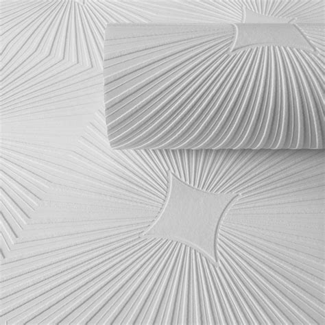 SAMPLE Starburst White Blown Vinyl Wallpaper By A S Creation 6639 17