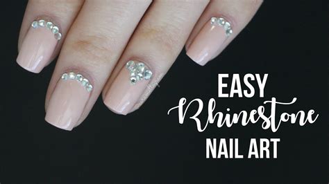 Easy Rhinestone Nail Art Formal Nail Art Caramellogram Youtube