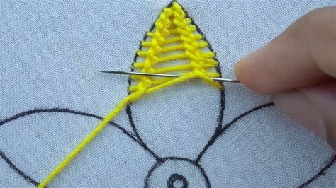 Modern Hand Embroidery With Amazing Ladder Stitch Superb Flower Design Easy Sewing Tutorial