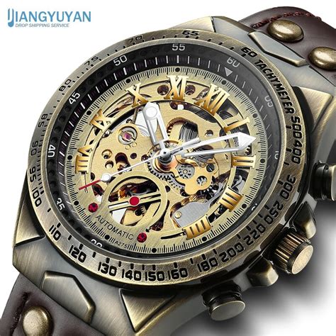 Retro Bronze Skeleton Mechanical Watch Watches Shop