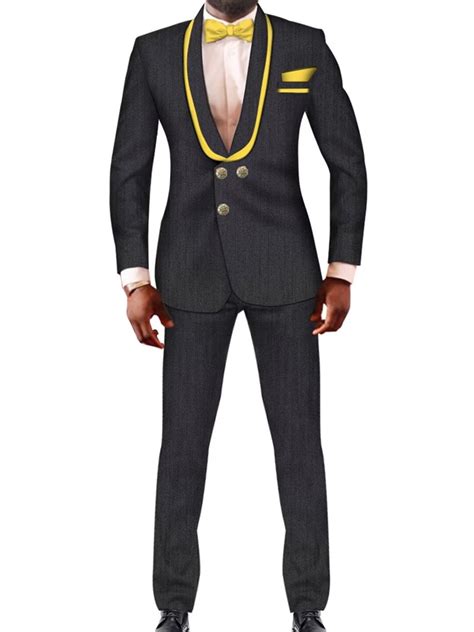 BAZINRICHE Men Jacket Blazer Pants Set Suits Wedding Banquet Fit Casal