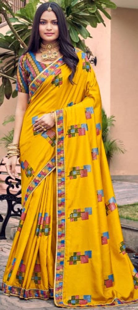 Bridal Traditional Wedding Yellow Color Banarasi Silk Fabric Saree