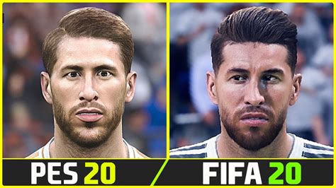 Pes Vs Fifa Player Faces Comparison Ft Sergio Ramos Gareth