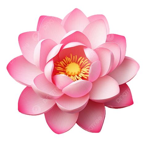 Pink Lotus In Full Bloom Transparent Background Flower Blossoms