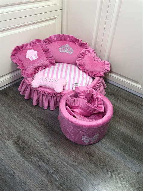 Pink Luxury Princess Dog Bed Personalized Dog Bed Designer Pet Etsy