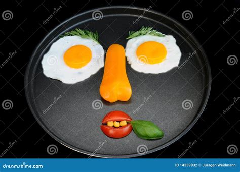 Funny Fried Eggs Face Stock Photo Image Of Tomato Mouth 14339832