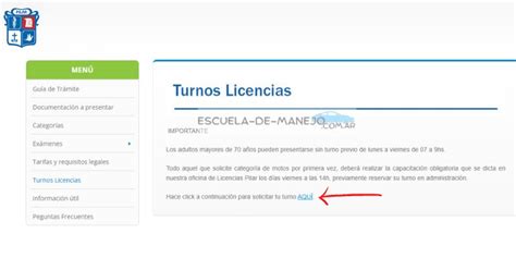 Turno Licencia De Conducir Pilar Online