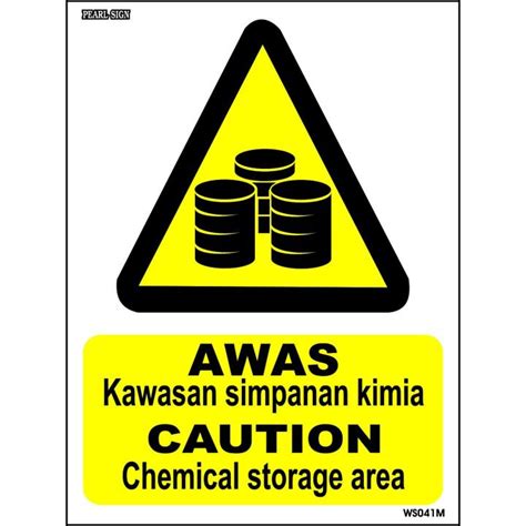 46 PAPAN TANDA AMARAN AWAS KAWASAN SIMPANAN KIMIA PVC 400 X 600MM