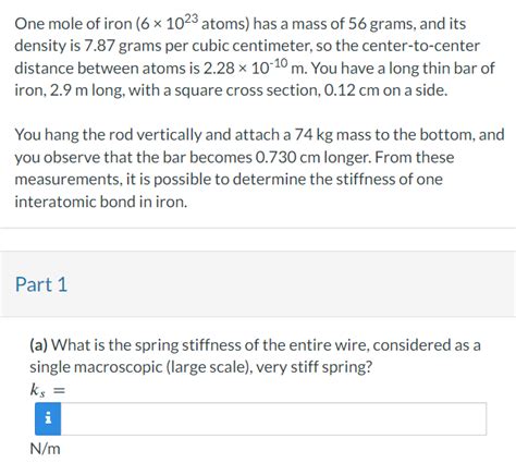 Solved One Mole Of Iron Atoms Chegg