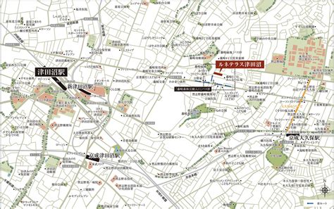 現地案内図｜【公式】ルネテラス津田沼｜戸建て分譲プロジェクト｜総合地所