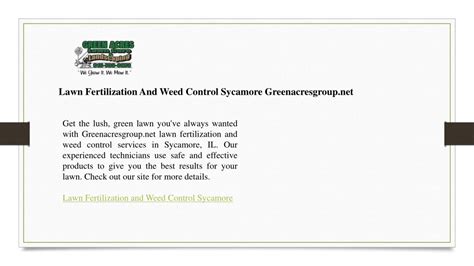 PPT Lawn Fertilization And Weed Control Sycamore Greenacresgroup Net