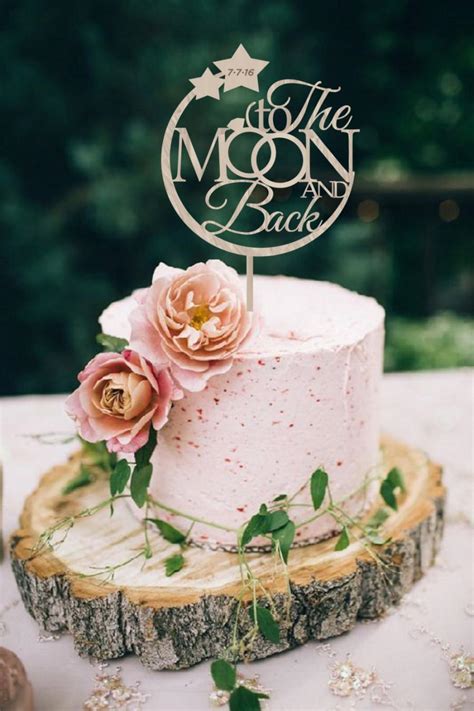 Wedding Cake Topper To The Moon And Back Rustic Custom Cake Topper I ...