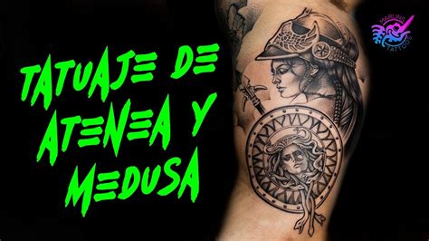 Tatuaje De Atenea Y Medusa Athena And Medusa Tattoo Single Needle