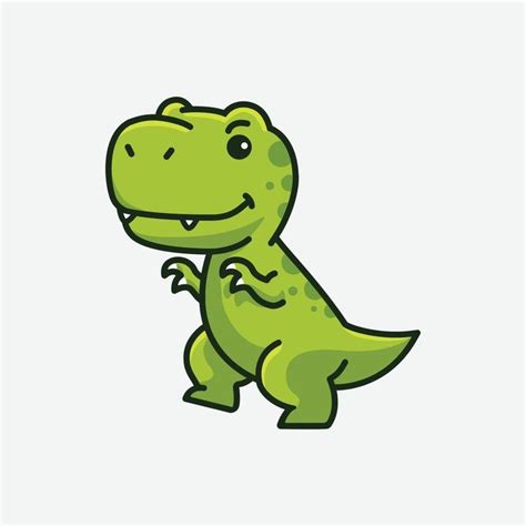 Cute Baby Tyrannosaurus Rex Cartoon Dinosaur Character Illustration