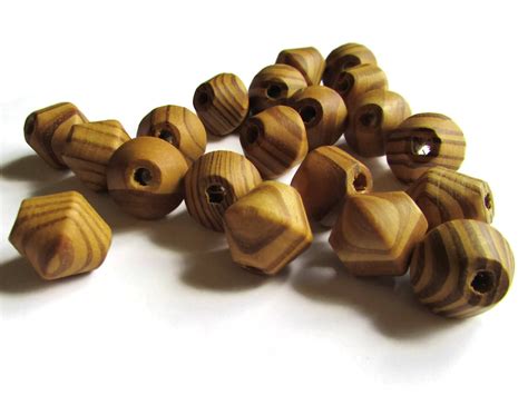 20 17mm Wood Bicone Beads Large Wooden Beads Brown Beads Etsy