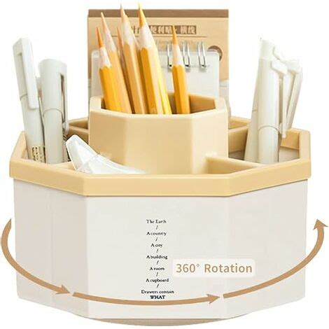 Ahlsen Rotatif Pot A Crayon Pot A Crayon Bureau Avec Autocollants