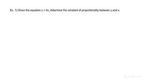 How To Identify The Constant Of Proportionality Based On An Equation Math