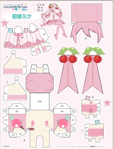 Sakura Miku Paper Craft Paper Doll Template Paper Dolls Diy Anime Paper