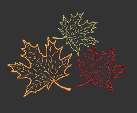 Maple Leaf Embroidery Design Etsy