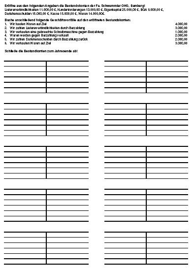 Kontenplan Rechnungswesen Zum Ausdrucken