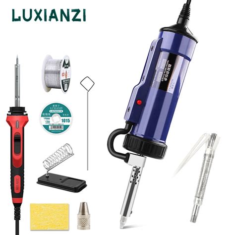 LUXIANZI Electric Solder Sucker Desoldering Pump Vacuum Suction Gun Tin