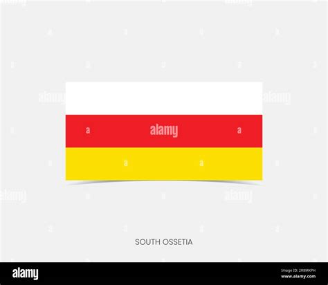 South Ossetia Rectangle Flag Icon With Shadow Stock Vector Image Art