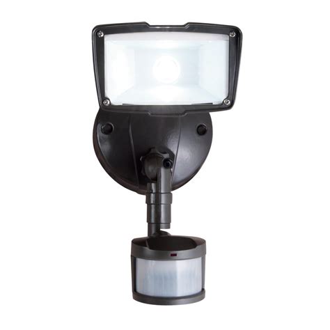 All-Pro 110-Degree Bronze Motion Activated Sensor Outdoor Integrated LED Security Flood Light ...