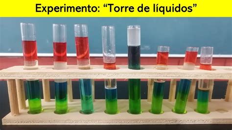 Experimento de densidad torre de líquidos YouTube