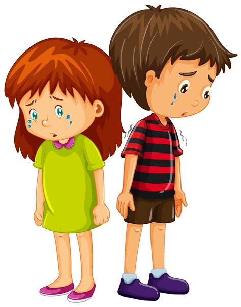 Sad Boy And Girl Crying 446444 Vector Art At Vecteezy