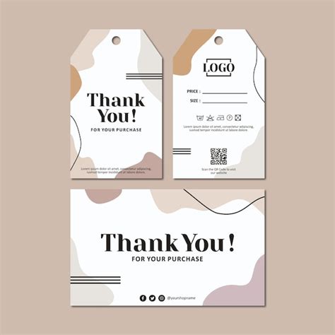 Premium Vector Thank You Card And Label Template Vector