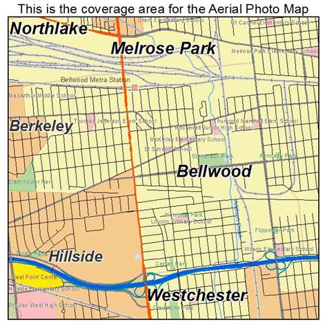 Aerial Photography Map of Bellwood, IL Illinois