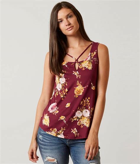 Daytrip Floral Tank Top Women S Tank Tops In Burgundy Buckle