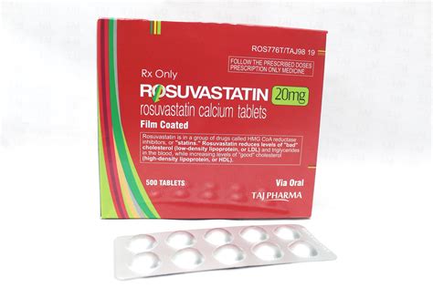 Rosuvastatin Calcium Tablets 20mg manufacturer in India {Taj ...