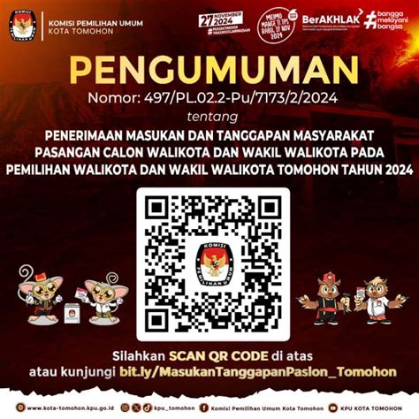 Pengumuman Kpu Tomohon Tentang Penerimaan Masukan Dan Tanggapan