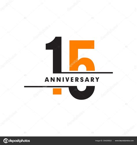 15E Anniversaire Anniversaire Emblème Logo Design Inspiration Vectoriel