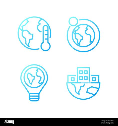 Global Problems Pixel Perfect Gradient Linear Vector Icons Set Stock