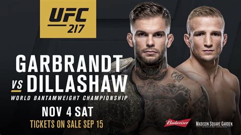 Cody Garbrandt Vs T J Dillashaw Official For Ufc 217 In New York