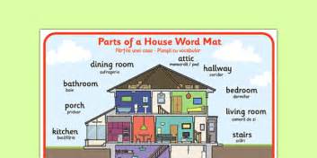 Parts Of A House Word Mat Romanian Translation Twinkl