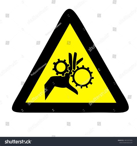 Danger Sign Keep Hands Away Rollers Stock Illustration