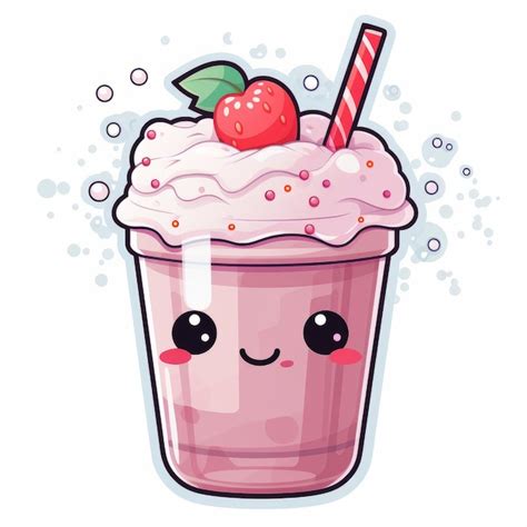 Milk shake de morango ilustração vetorial de desenho animado de