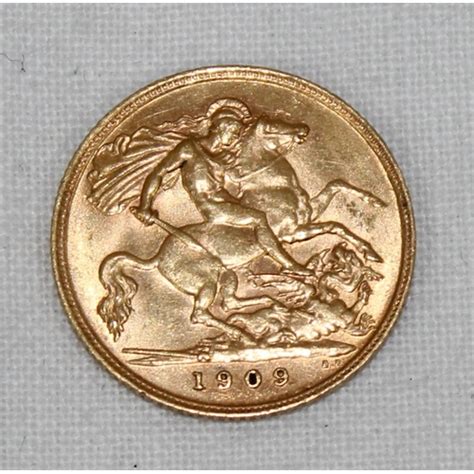 Edward Vii Ct Gold Half Sovereign Coin Superb Condition