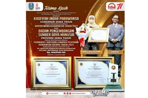 Pemprov Jatim Borong Penghargaan Di Lan Ri Award