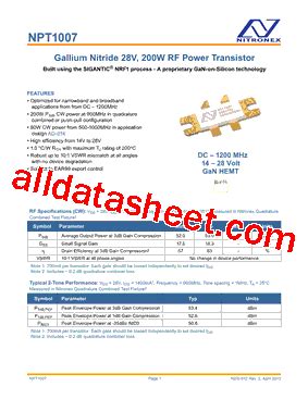 NPT1007 Datasheet PDF M A Technology Solutions Inc