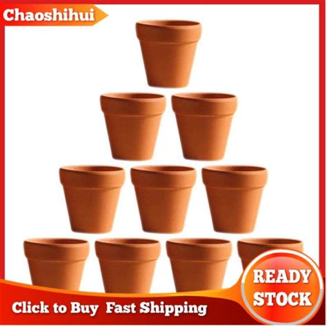 Chaoshihui 10pcs 55x5cm Small Mini Terracotta Pot Clay Ceramic Pottery