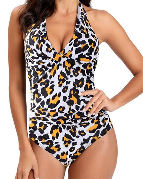 Inadays Sexy One Piece Bathing Suit For Women Halter Swimsuits Push Up Tummy Control Monikini