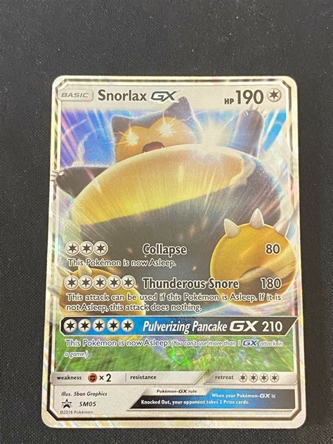 Mavin Snorlax GX SM05 SM Promo Black Star Full Art Ultra Rare