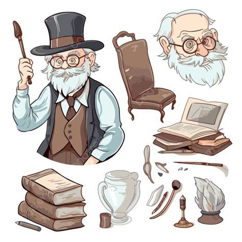 Hình ảnh Lịch Sử Clipart Minh Họa Của Một Giáo Sư Có Chứa Các Mặt Hàng