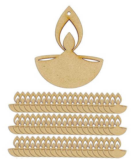 Wooden Diya Cutouts For Diwali