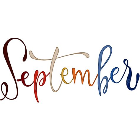 September Lettering September September Handwritting Hello September